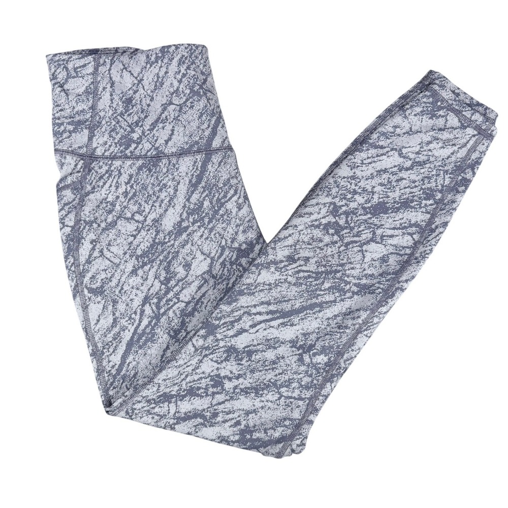 All in Motion Leggings Womens M Gray Marble Print Side Pockets High Rise Workout